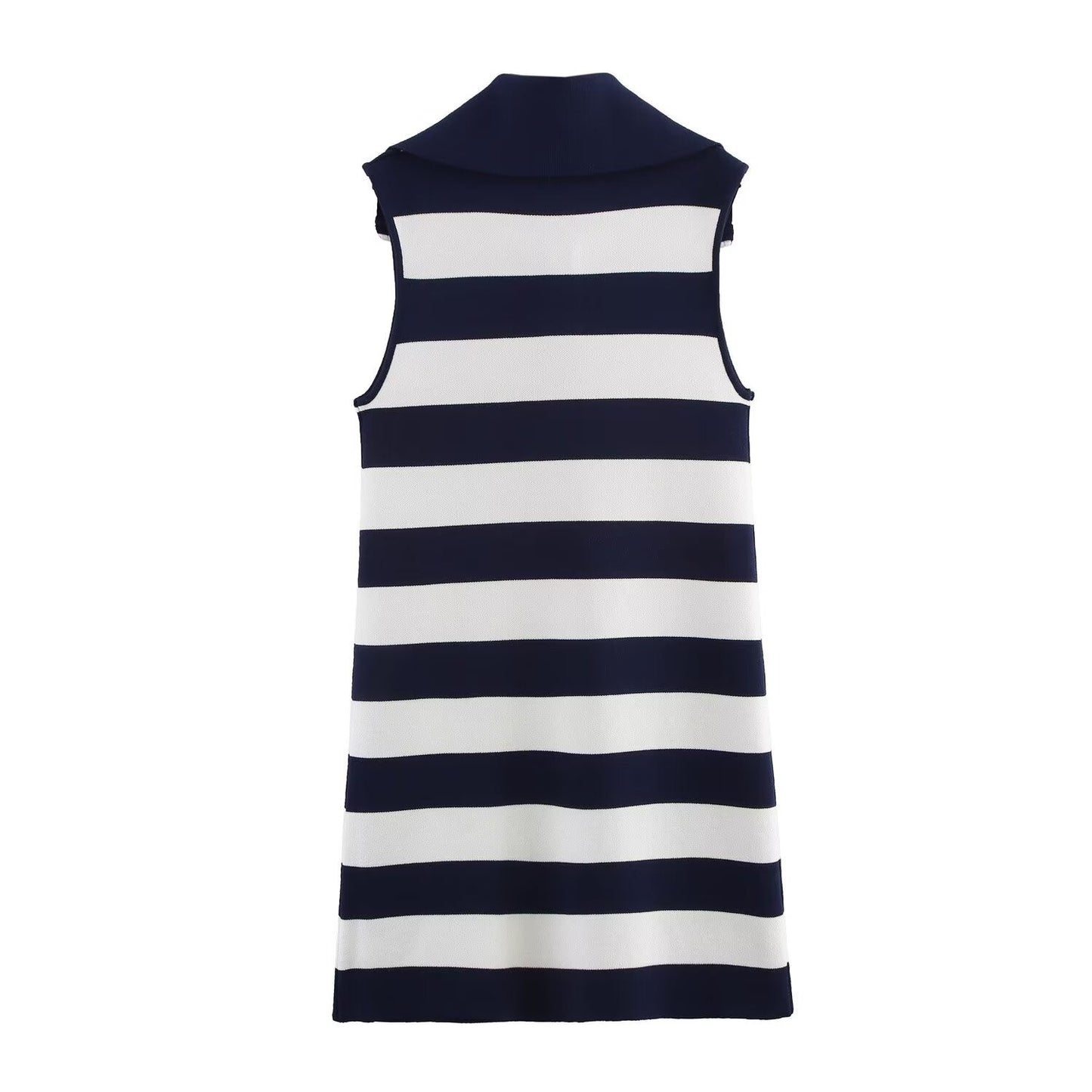 Women Clothing Summer Half Open Zipper Large Collared Dress