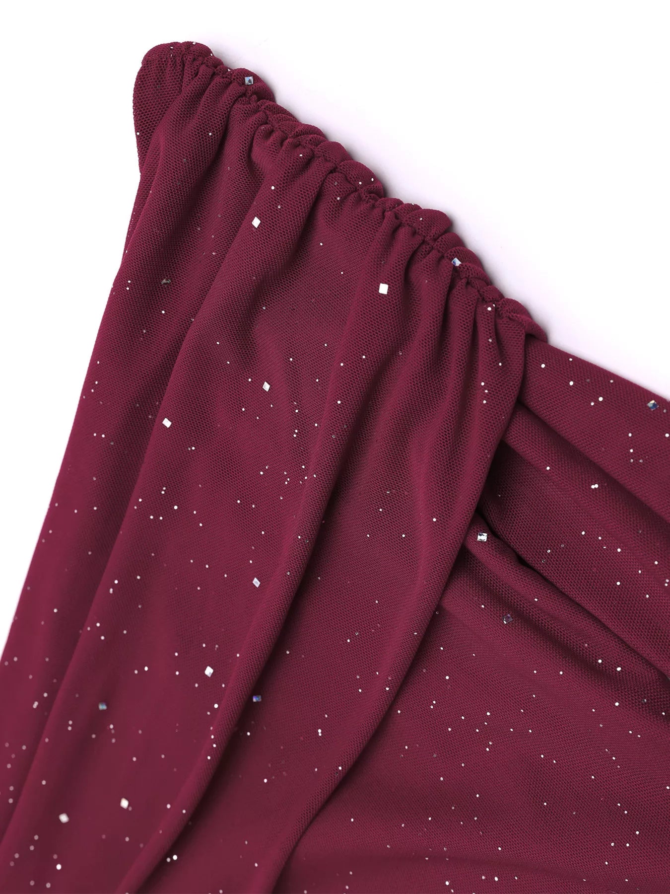 Glitter Off-Shoulder Maxi Dress
