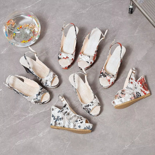 Peep Toe Wedge Sandals