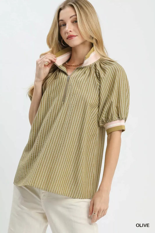 Umgee Botanical Print Blouse