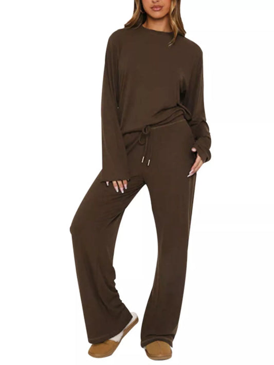 Relaxed Fit Long Sleeve Top and Pants Set