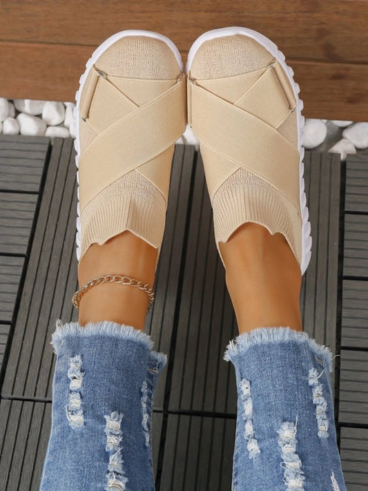 Crossover Strap Mesh Slip-Ons