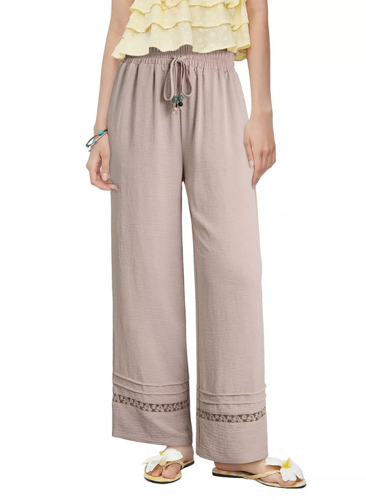 Casual Wide Leg Drawstring Pants