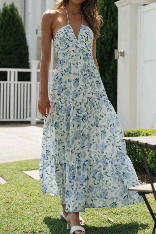 Printed Halter Neck Cami Dress
