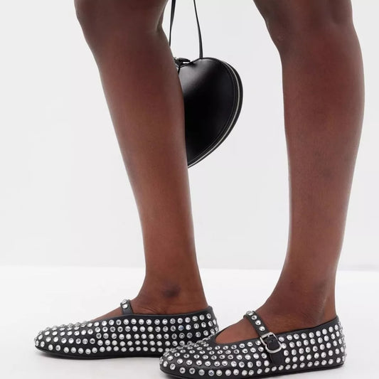 Studded Round Toe Slip-Ons