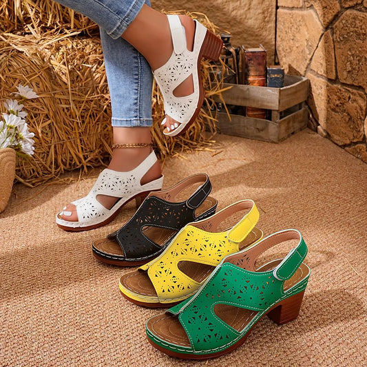 Open Toe Block Heels Sandals
