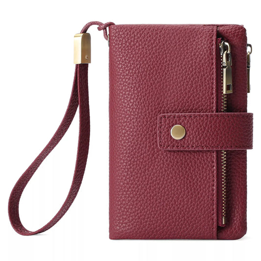 Solid Color Leather Wallet