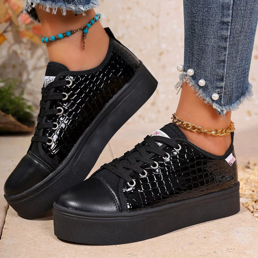 Round Toe Platform Sneakers