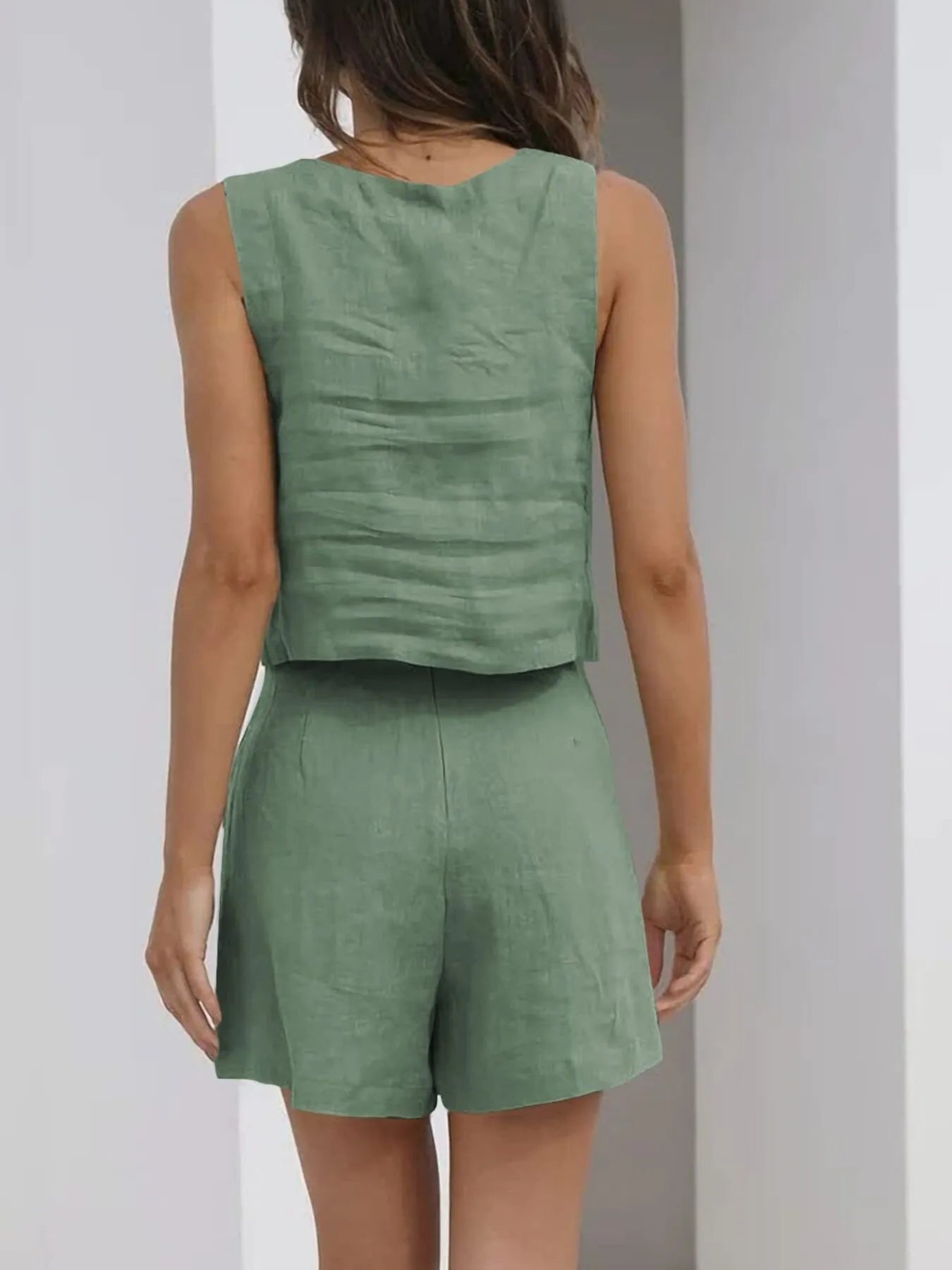 Square Neck Tank and Shorts Set