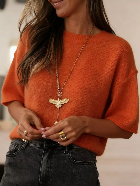 Cozy Knit Half Sleeve Sweater