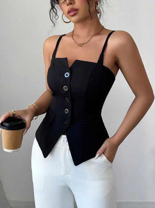 Button-Front Fitted Cami