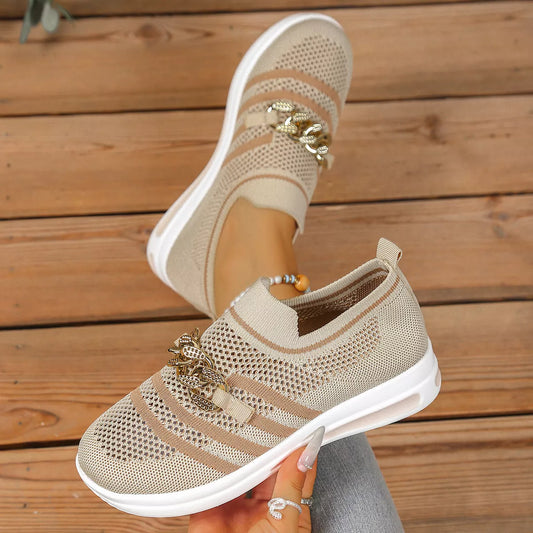 Round Toe Mesh Slip-Ons