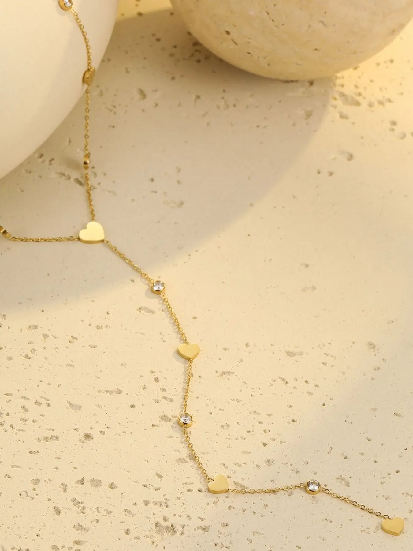 18K Gold-Plated Heart Zircon Necklace