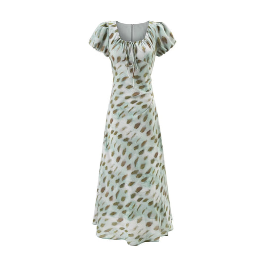 Summer Vintage Simple Holiday Series Casual Slim U Neck Dress