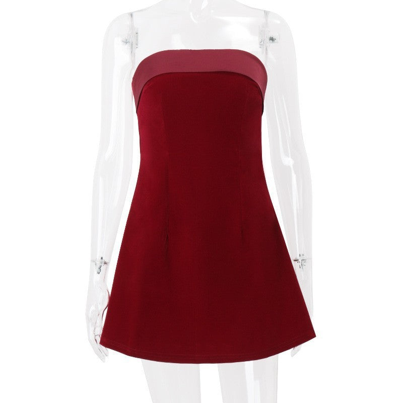 Winter Women Clothing Sexy Sexy Backless off-Neck Tube Top Dress for Women
