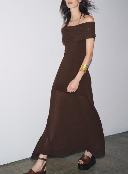 Summer Sense Cold Shoulder Knitted Dress