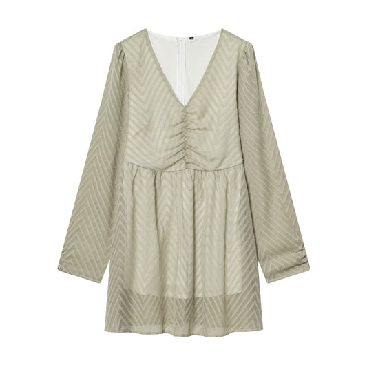 Women Clothing Gentle Wild Loose Casual Long Sleeves Dress