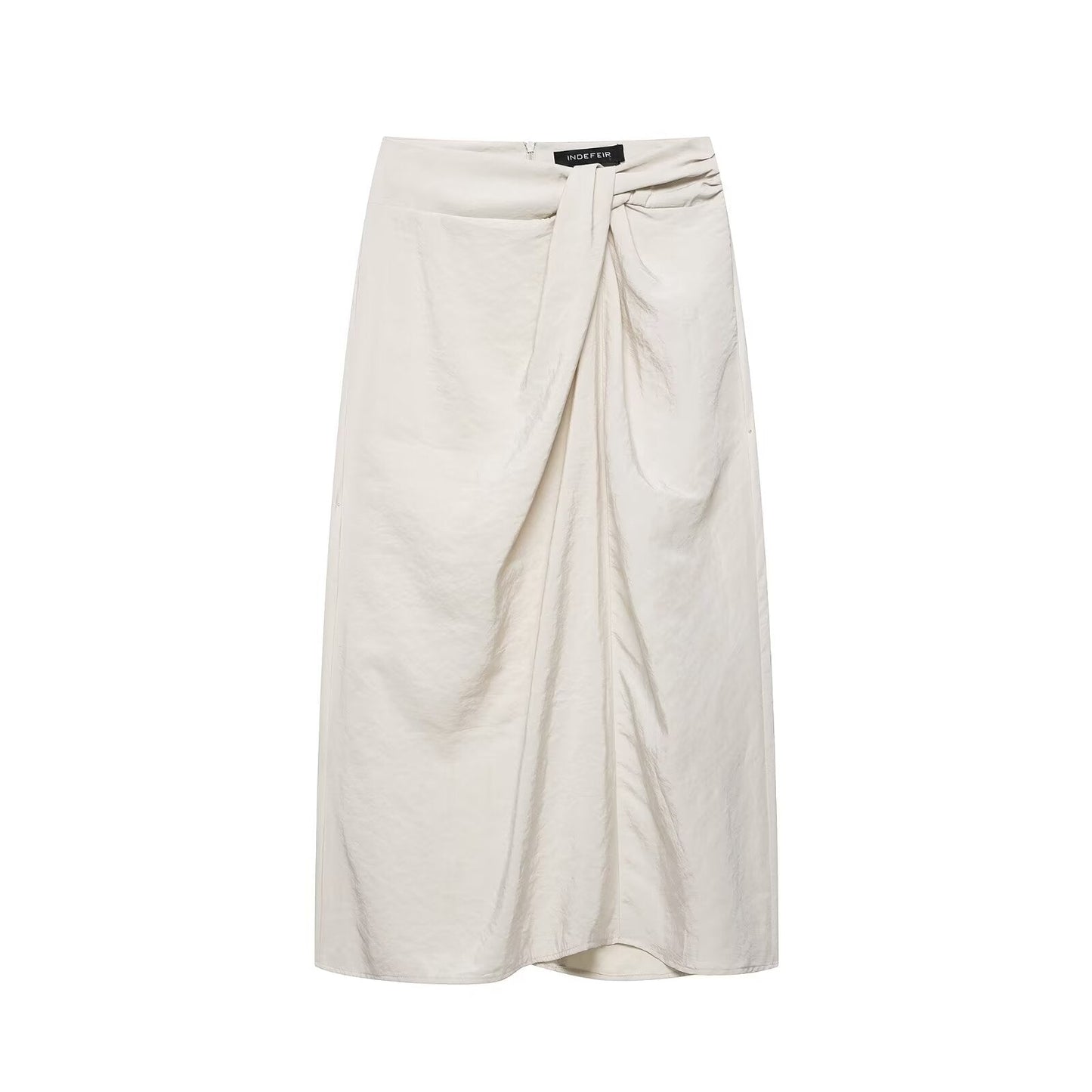 Women Clothing Summer Elegant Pleated Bow Tie Wrapping Towel Midi Skirts