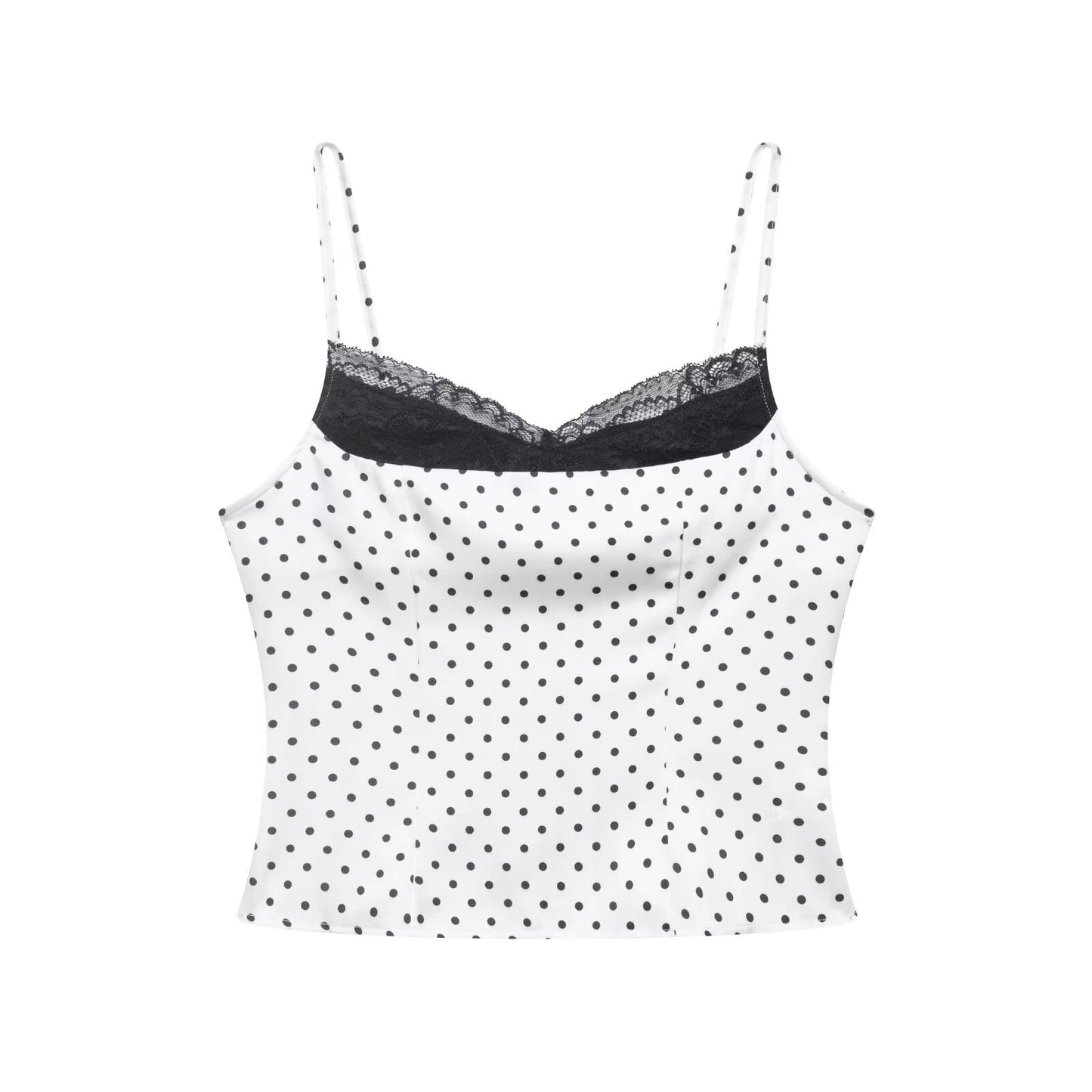 Polka Dot Summer Lace Splicing Sling Vest Slim Fit Slim Sexy Top