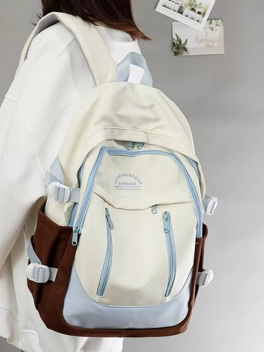 Color Block Lightweight Backpack Bag