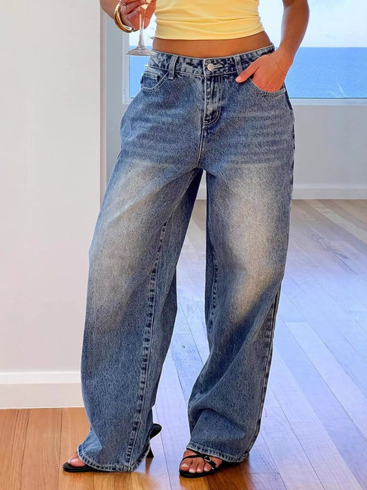 Pocketed Wide leg Jeans