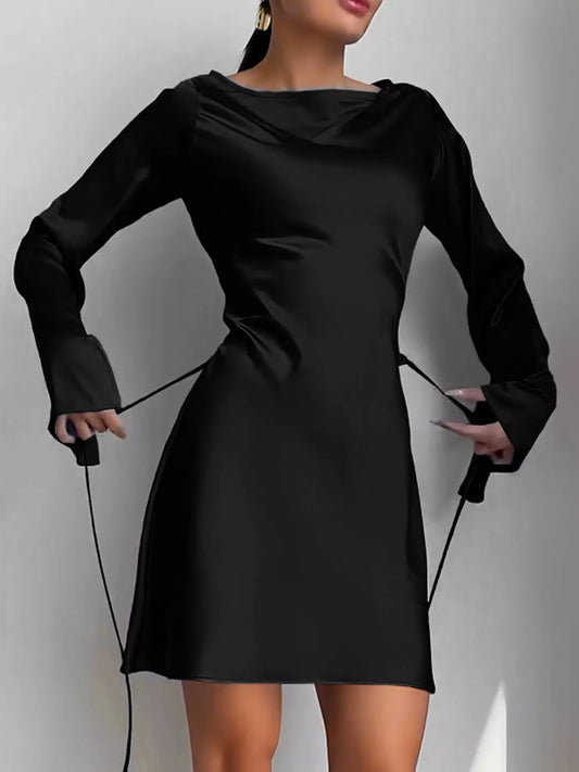 Elegant Mini Dress with Fare Sleeves