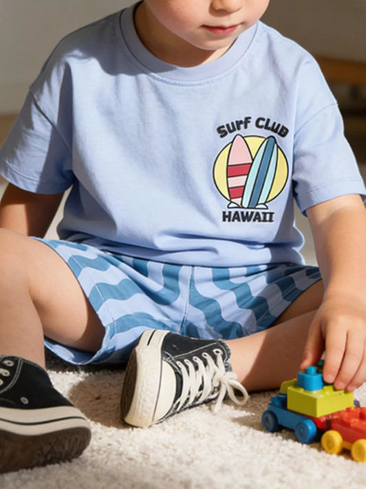 Children's Surf Club Hawaii Graphic Tee and Shorts Set
