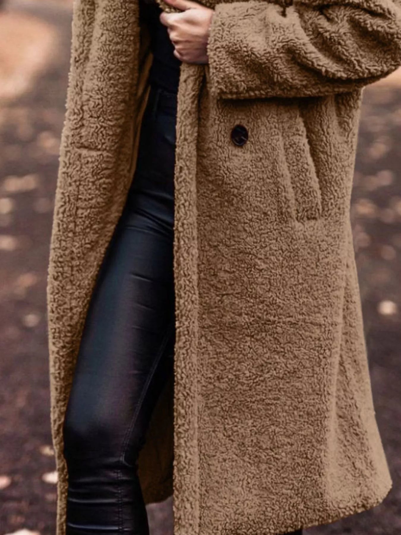 Teddy Bear Hooded Longline Outerwear