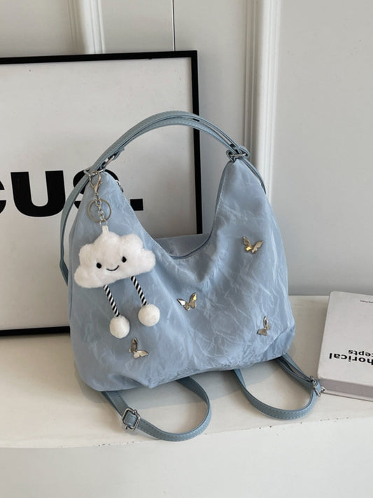 Convertible Cloud Charm Decor Shoulder Bag