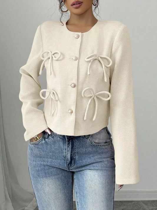 Bow Detail Cropped Outerwear