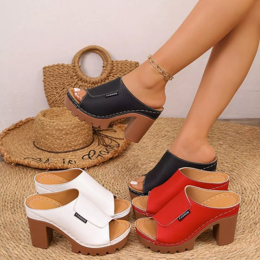Open Toe Block Heels Sandals