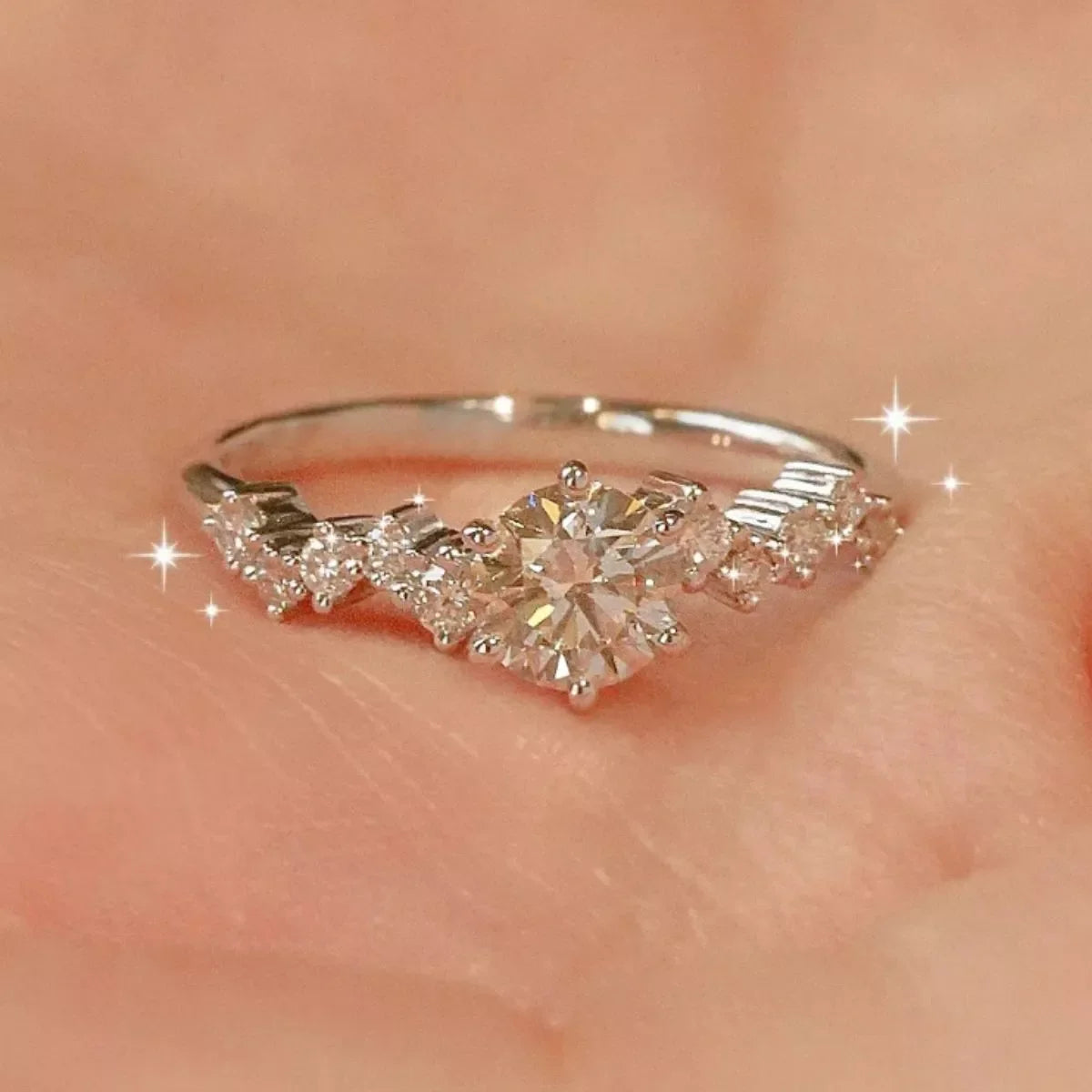 2 Carat 925 Sterling Silver Moissanite Ring
