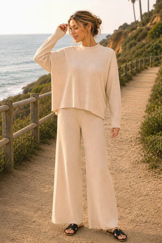 Zenana Viscose Sweater Top & Pants Set