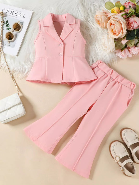 Sleeveless Blazer & Flare Pants Set
