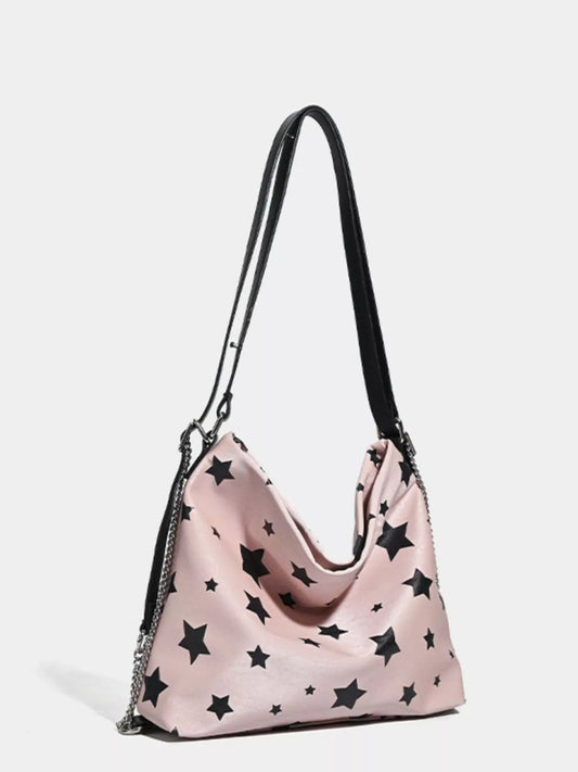 Star Print Chain Shoulder Bag
