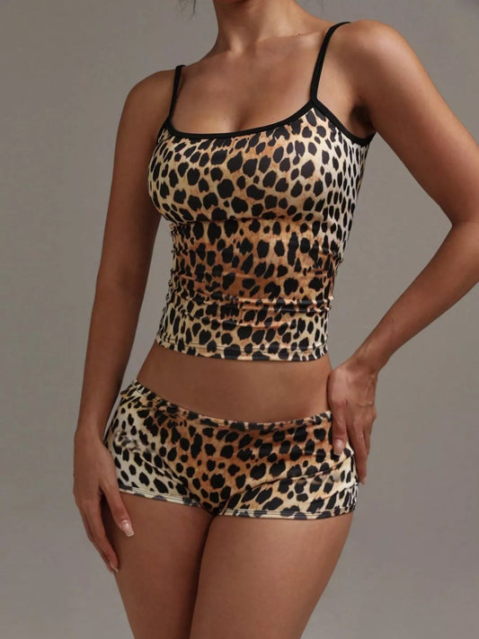 Leopard Print Cami ad Shorts Set