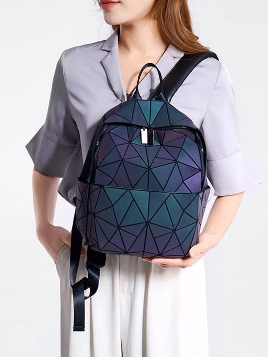 Geometric Adjustable Straps Backpack Bag