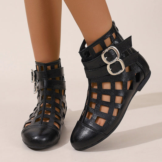 Round Toe Cutout Boots
