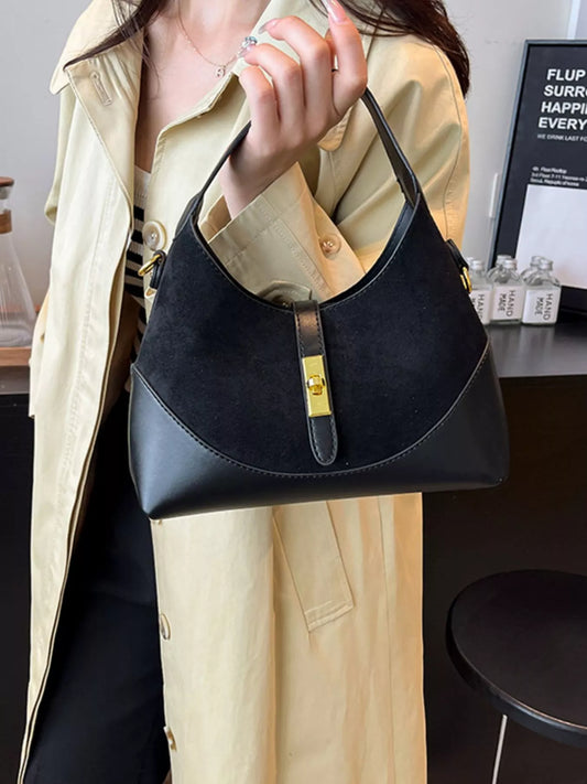 Buckle Leather Shoulder Bag