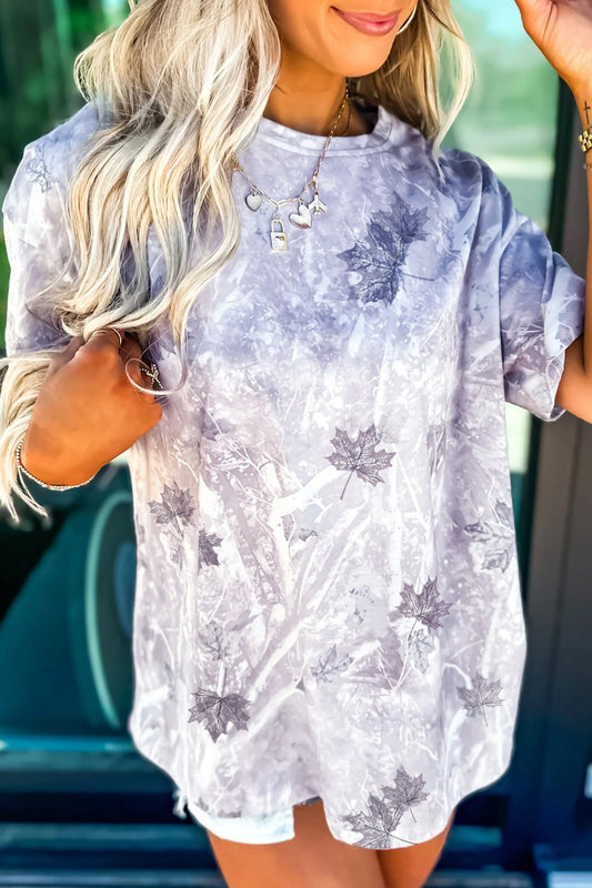 Camouflage Woodland Print Drop Shoulder Tunic Tee