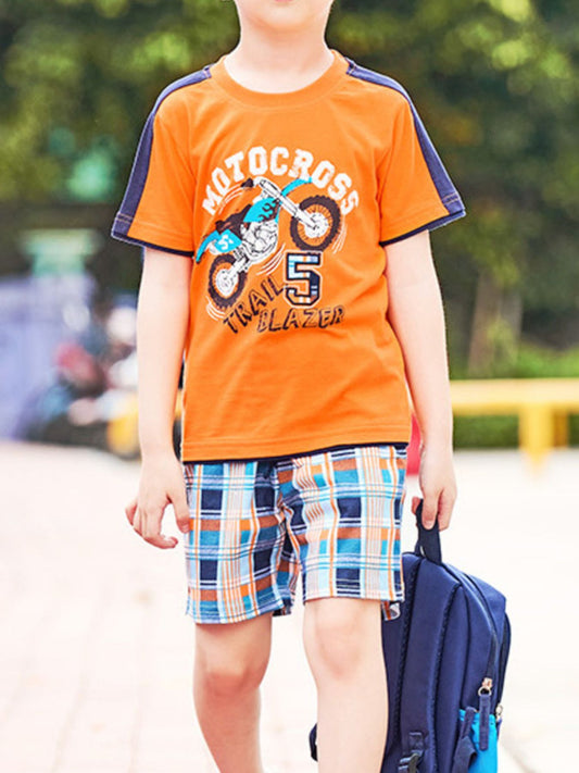 Children's Graphic Tee and Plaid Shorts