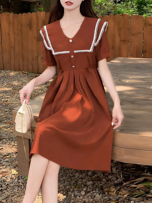 Sailor Collar Pleated Dress