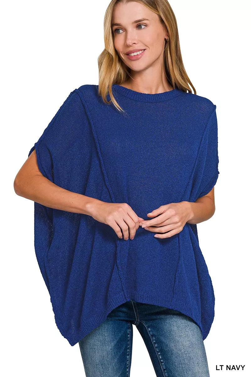 Zenana Drop Shoulder Short Sleeve Knit Top