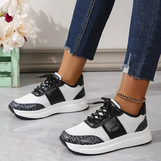 Round Toe Lace Up Sneakers