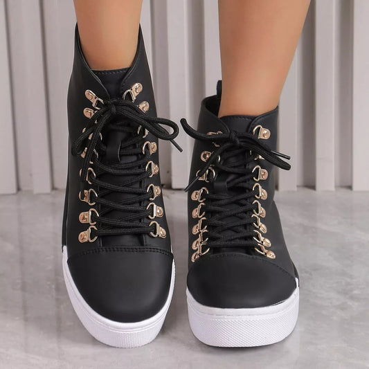 Lace-Up Platform Sneakers