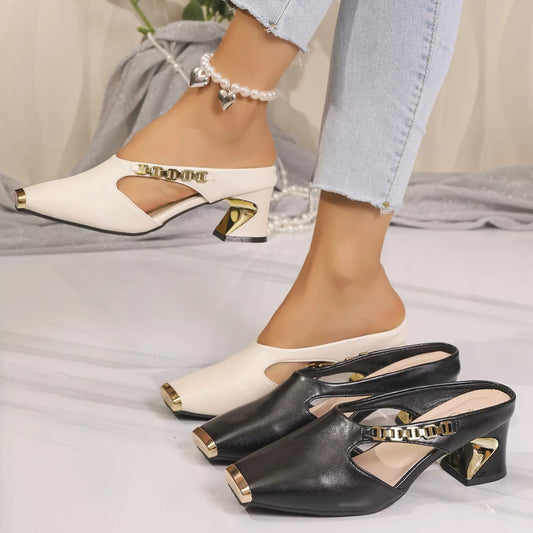 Square Toe Block Heel Sandals