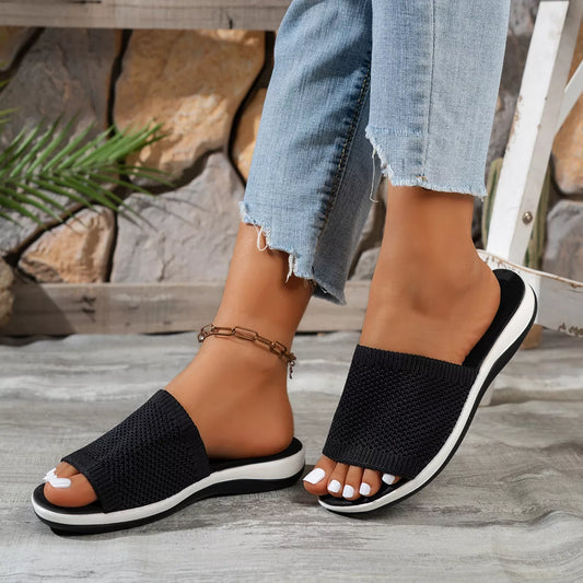 Open Toe Knit Sandals