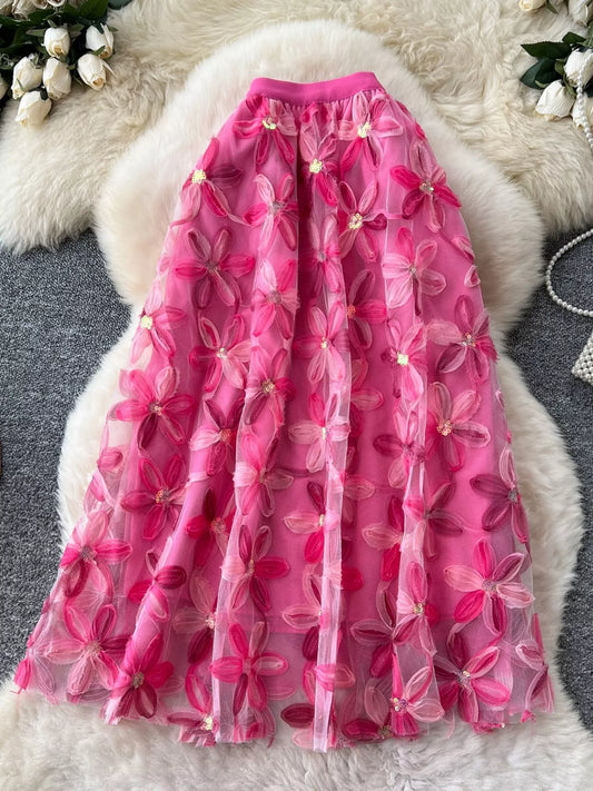 Floral Mesh Skirt