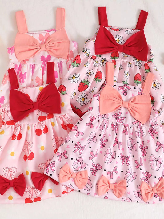 Children's Bow Front Printed Dress