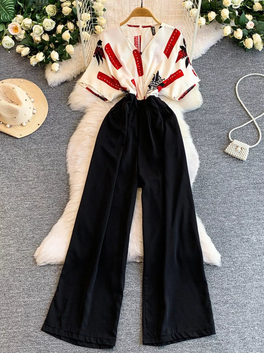 Printed Wide Leg Jumpsuit